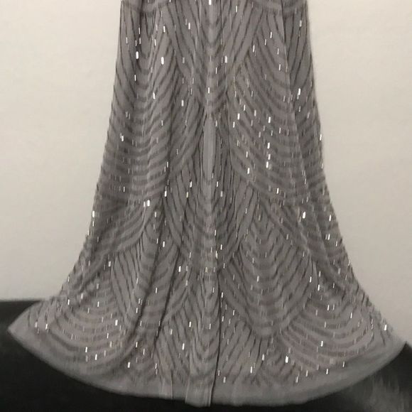 Adrianna Papell Bluson Art Deco Beaded Dress Spark - Picture 6 of 8